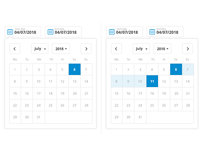 Date Picker Plain Style calendar date date range design flat ui ux web