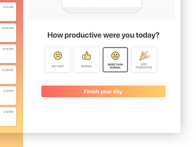 Day Debrief with emotion design form gradient icons illustration process sereneapp ui ux vector web