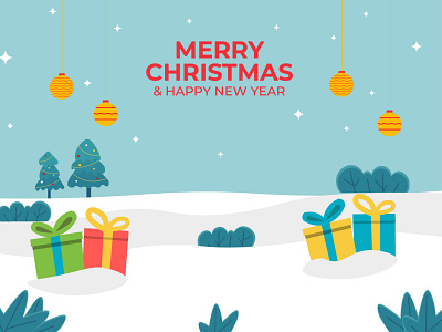 Merry Christmas and Happy New Year Gift adobe adobe illustrator art design flat design illustration vector