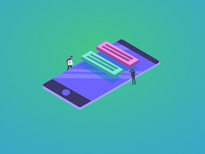 Notification Squad adobe adobe illustrator architecture art custom illustrations design flat design gradient illustration isometric design isometric illustration ui ux vector