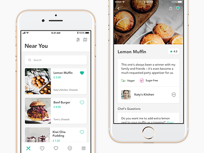 Chefs at Home app delivery detail feed food ios11 iphone mobile profile startup ui ux