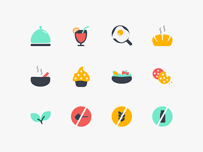 Food Icons 🤤 coloured icons flat flat icons food food icons icon icon set icons set sketch ui ux