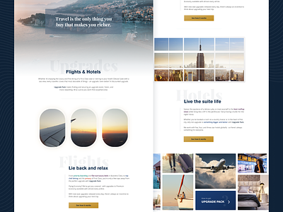 Upgrade Pack - Flights and Hotels app app design concept design flights home homepage hotels travel ui uiux ux web webdesign website