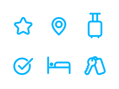 Hotel and travel icons bag bed check hotel icon icons key location shign sleep star travel