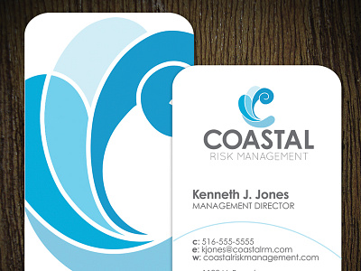 Coastal Business Card blue business card logo ocean print design