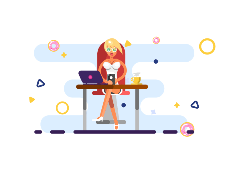 Briefing Donuts animation animation bodymovin briefing donuts flat gif hot illustration loop process svg vector