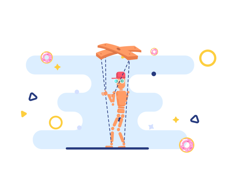 Animation Icon animation bodymovin briefing donuts flat gif hot illustration loop process svg vector