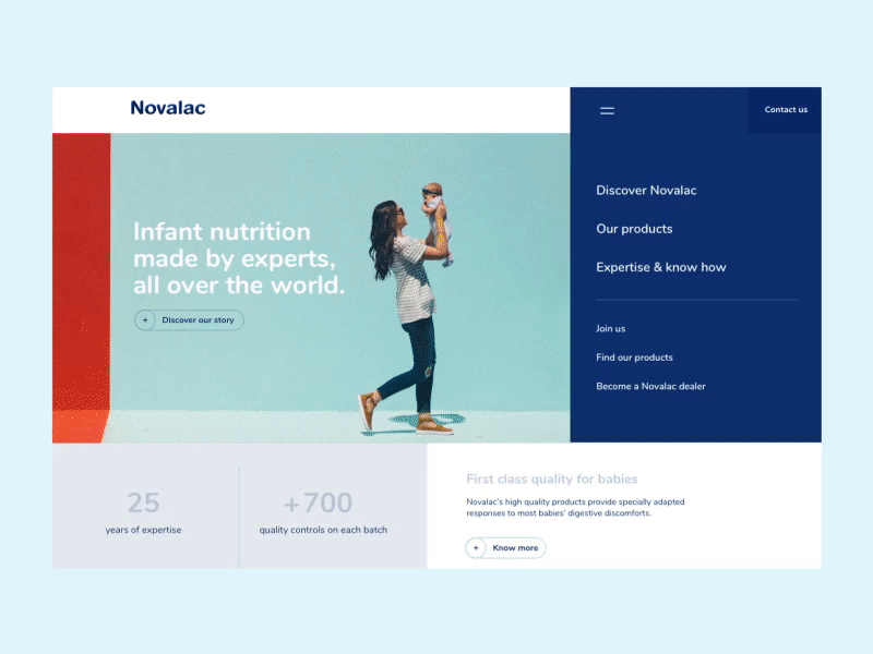 Novalac design homepage interface site ui ux website
