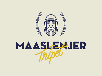 Maaslenjer Tripel beer branding hand lettering illustration logo design