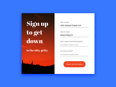 Daily UI: 01 Sign up 001 dailyui