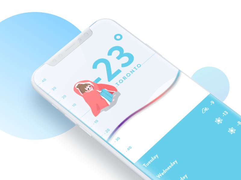 Daily UI #037 - Weather weather user interface canada toronto ui daily iphonex app freezing cold