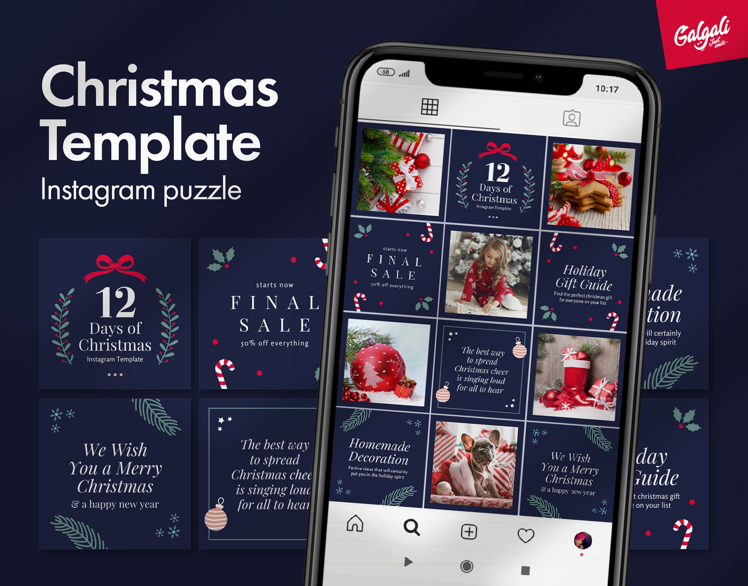 Christmas Instagram puzzle template by galgali design studio on Dribbble