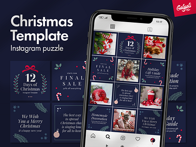 Christmas Instagram puzzle template