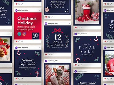 Christmas Instagram puzzle template