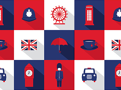 Dribble city england flat icon london long shadow red travel trip ui uk vector