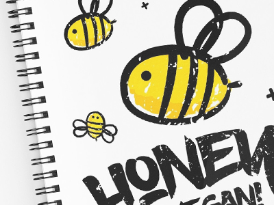 Bee Spiral Notebooks cute bee quote type vegetarian humor sweet honey vegan concept typography graphic design