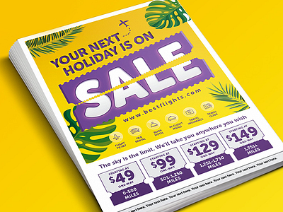 Tropical Summer Holiday Sale Flyer ad buy creativemarke flyer holiday poster summer template tropical vacation