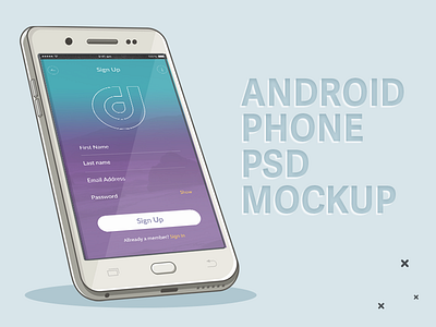 Illustrated Cell Phone Mockup