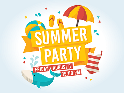 Summer Party Adobe Stock Template adobestock banner beach flyer holiday icon illustration summer symbol template text