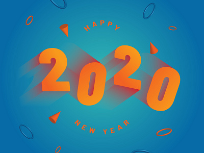 2020 3d Typography 2020 happy new year illustration text type typography year