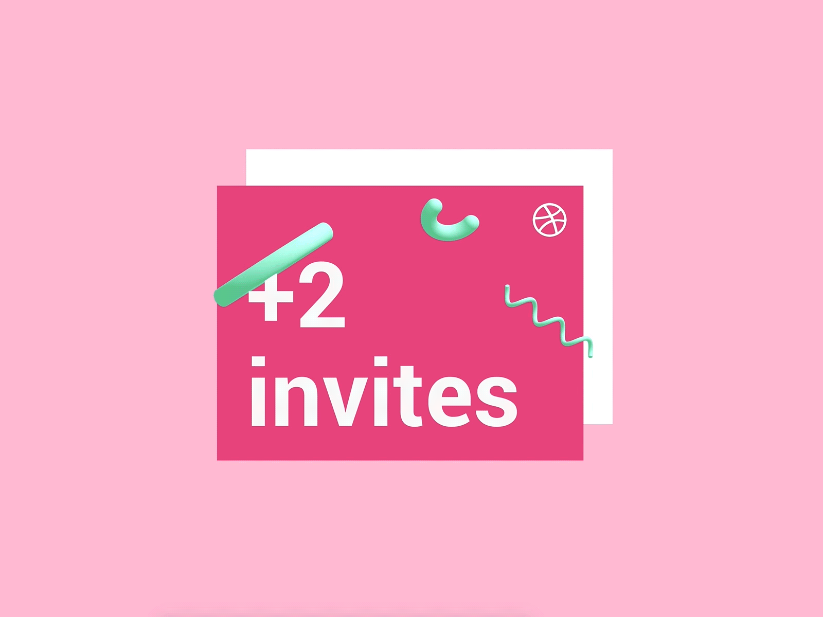 +2 dribbble invites! 3d animated animation design dribbble dribbble invite invite pink shapes