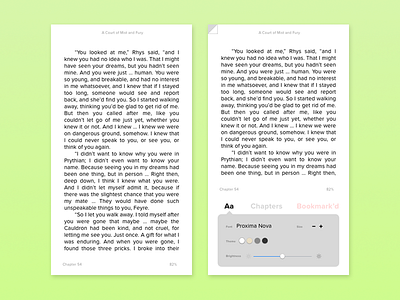 007 Daily UI — Settings app books daily100 dailyui ebook font reading settings simple text ui widget