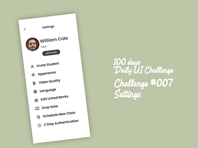 Settings 100 days app beginner branding dailyui design illustration ui