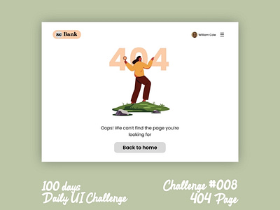 404 Page 100 days 404 error app beginner branding dailyui design illustration ui website