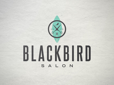 Blackbird Salon bird blackbird brand feather logo mark salon scissors shears