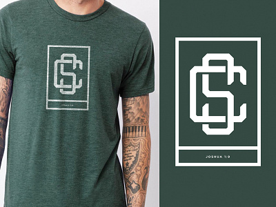 Strong and Courageous c courageous green joshua monogram s strong