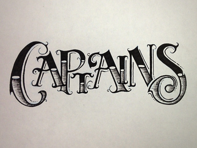 Captains Round 2 captain hand drawn pen and ink pirate type typography