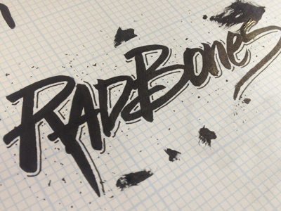 Radbones bones hand drawn marker rad type