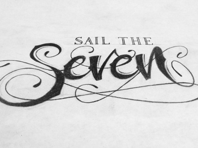 Sail the Seven flourish ocean sail script seven type