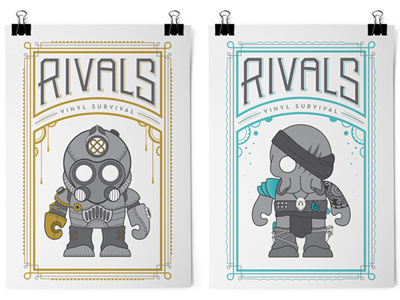 Rivals Posters design poster prize rivals steampunk toys typography