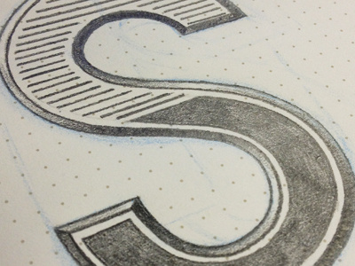 S letterform pencil s sketch typography