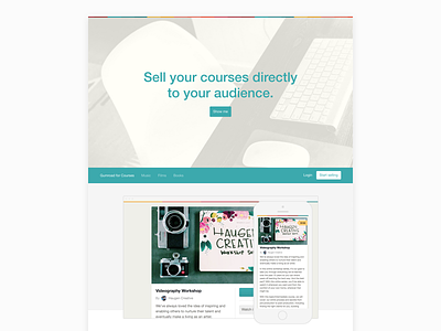 Landing Page for Courses gumroad landing product page web website