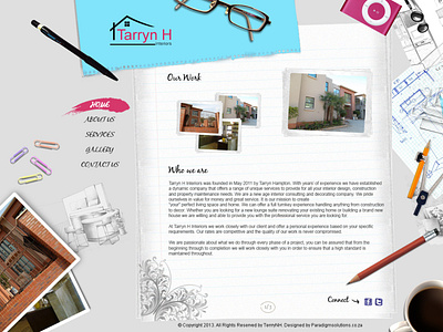 Tarry N H Interiors Website | Landing Page | UI Design