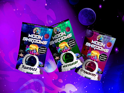 Moon Shrooms Packaging branding design graphic design logo packaging packaging design