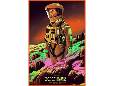 2001, a space odyssey 2001 astronaut cosmonaut foil landscape moebius mountains psychedelic sci-fi trip