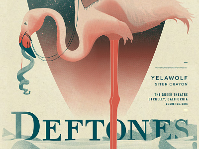 Deftones Gig Poster deftones desert flamingo gig gigposter night poster screenprint screenprinting silkscreen sky stars