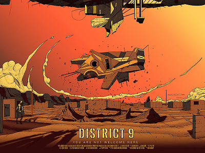 District 9 9 alien district film poster sci fi screenprint spaceship