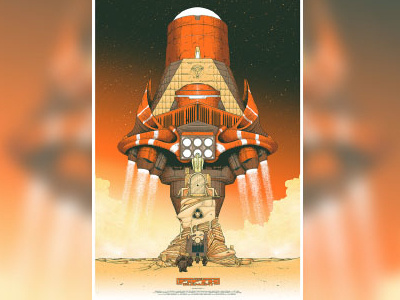 The Fifth Element artprint fifth element film poster sci fi screenprint spaceship