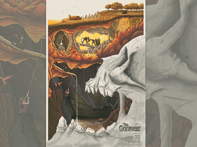 The Goonies cave film goonies poster screenprint skull