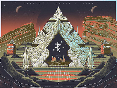 Pretty Lights - Red rocks crystal gem mountains pretty lights pyramid space temple