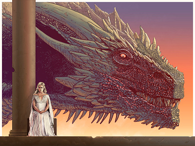 Drogon dragon gameof thrones girl got queen throne