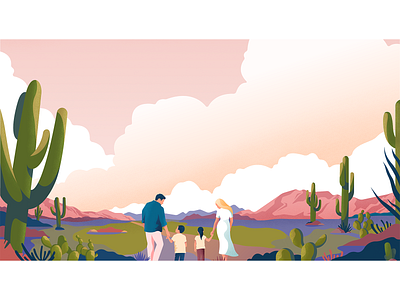 Arizona desert adobeillustator arizona colors desert family illustration landscape nature noise vector