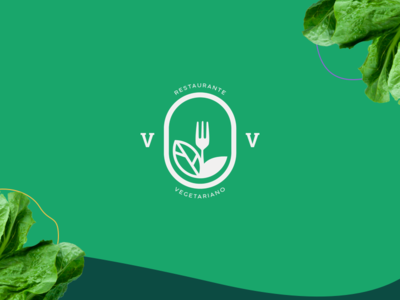 Vegetarian Restaurant branding logo veggie