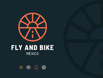 Fly and bike adventure design experience logo travel vector