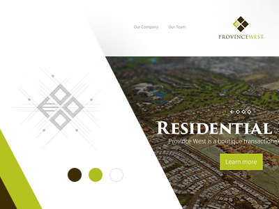 Province West Site brown green landing page real estate responsive site web design website
