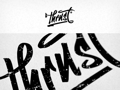 Thrust Logo calligraphy drawing handwritten illustration lettering logo logo design logotype scipt